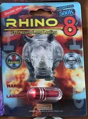 Rinoceronte 8 comprimidos da ereção para homens 1 caixa = 24 comprimidos